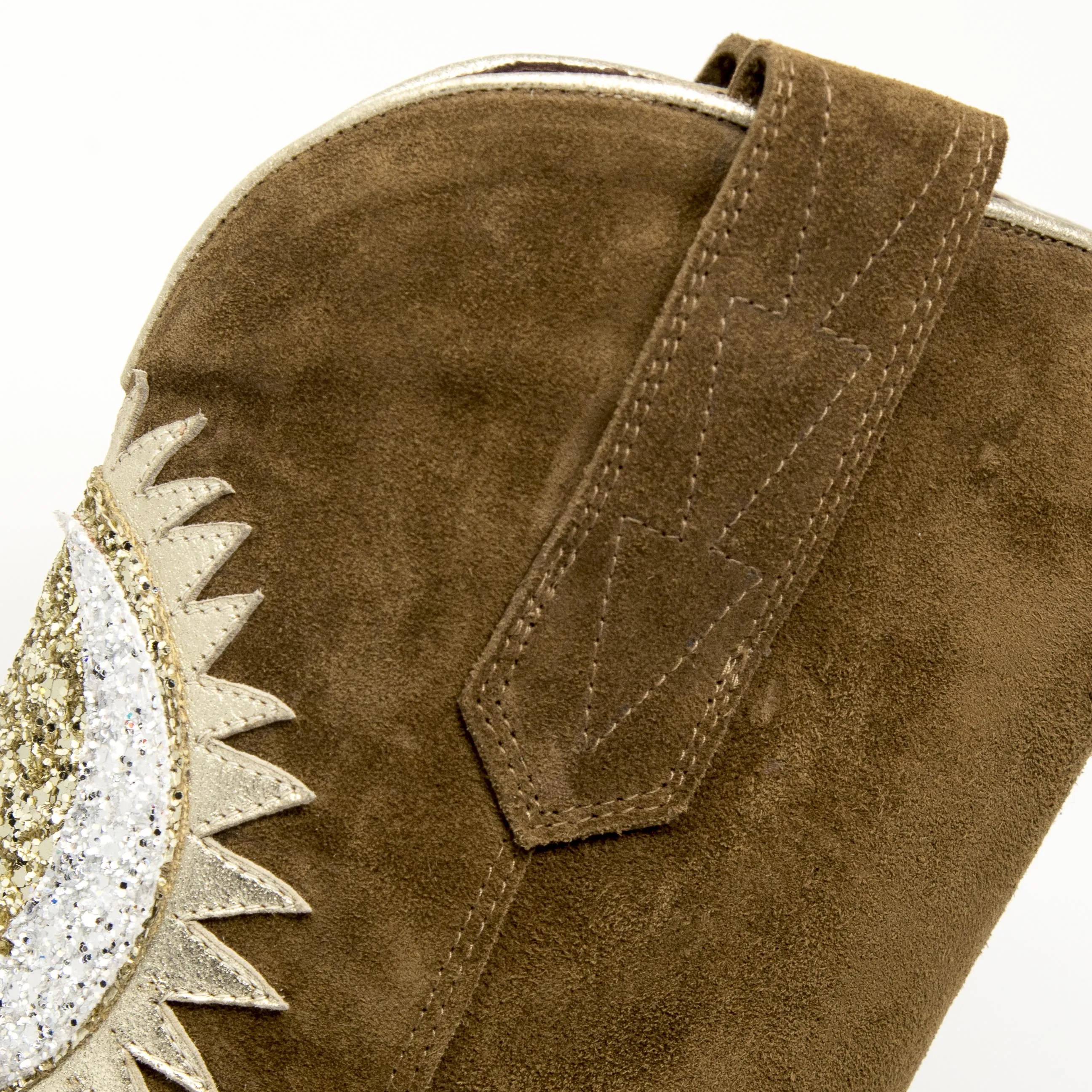 Patricia Blanchet Marionnette Beige Suede Cowboy Boots