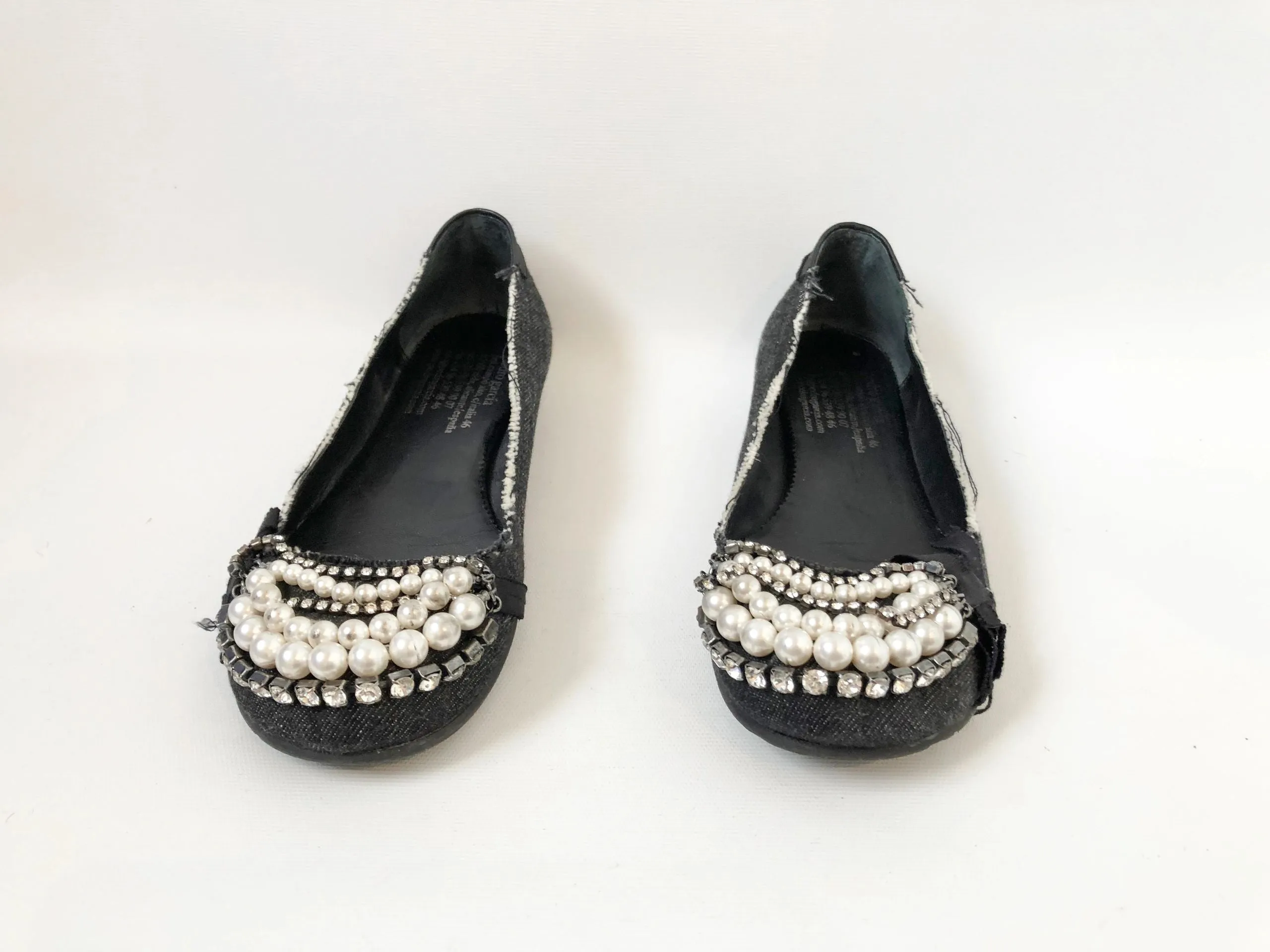 Pedro Garcia Embellished Ballet Flat Size 37.5 It (7.5 Us)