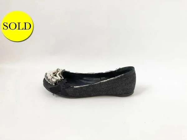 Pedro Garcia Embellished Ballet Flat Size 37.5 It (7.5 Us)