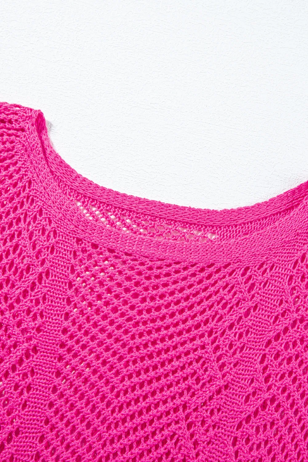 Pink Knit Scallop Edge Top