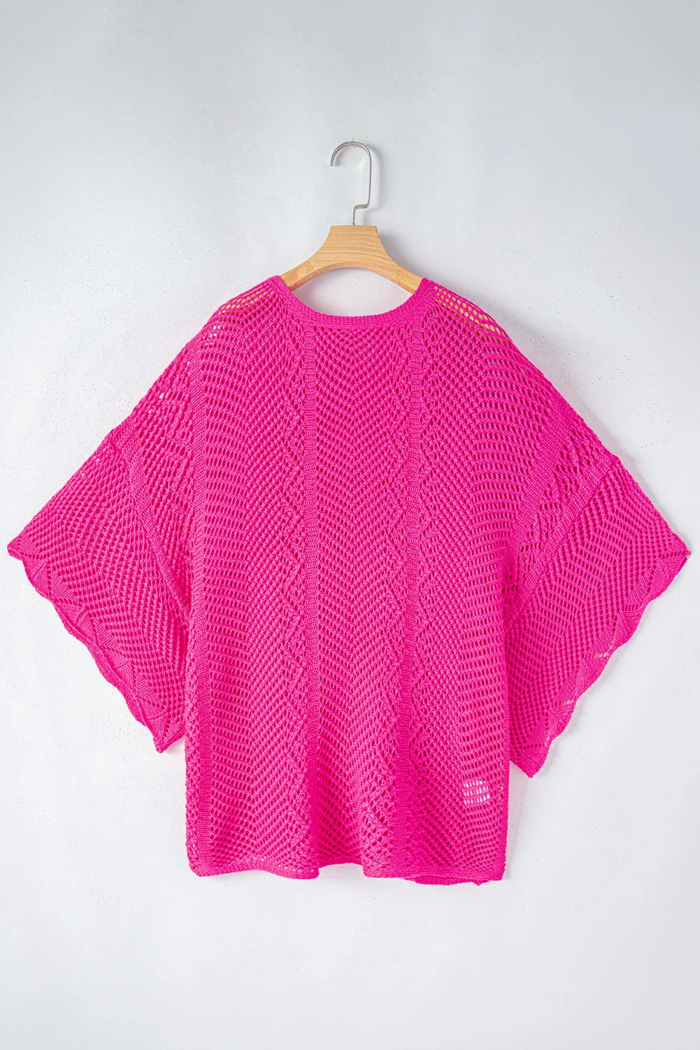 Pink Knit Scallop Edge Top