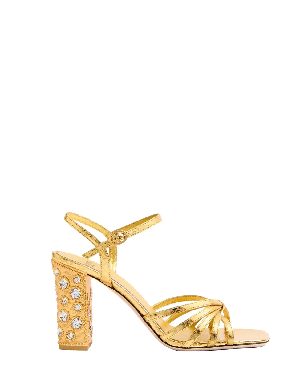 Preshoes Crystal Snakeskin Sandal in Gold Crystal