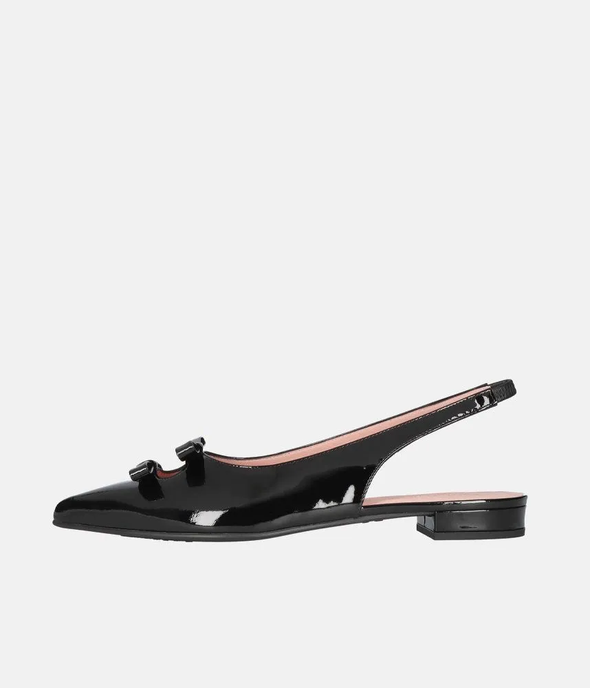 Pretty Ballerina Fabulous Black Patent Slingbacks