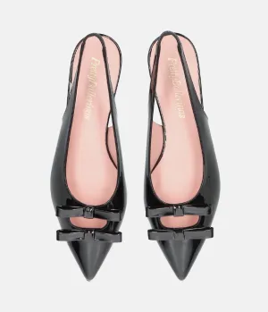 Pretty Ballerina Fabulous Black Patent Slingbacks