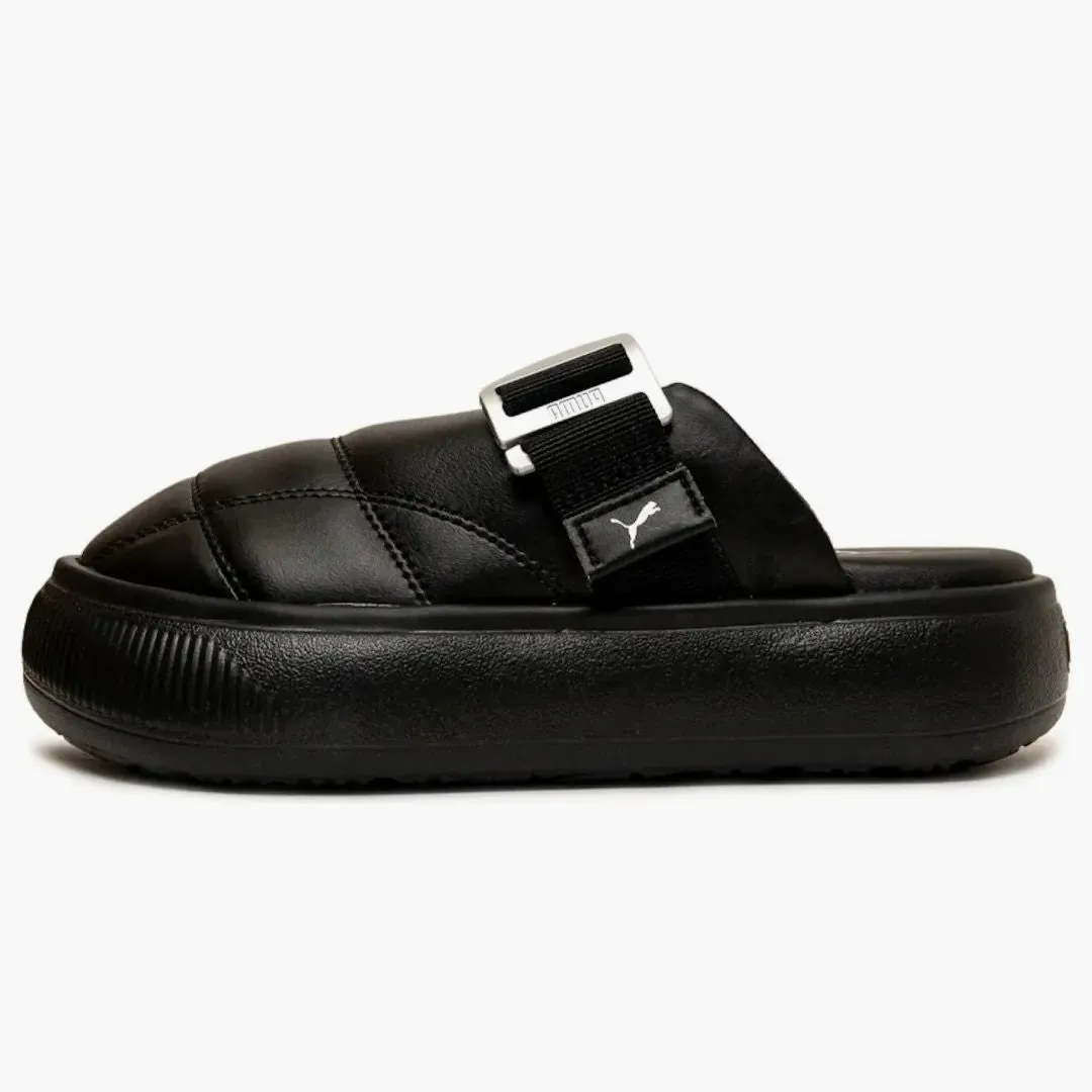 Puma Suede Mayu Leather Mule Black Silver (women's)
