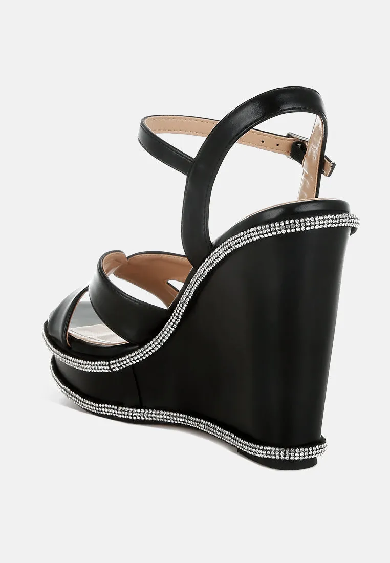 Rhinestones Embellished Wedge Sandals By MODE