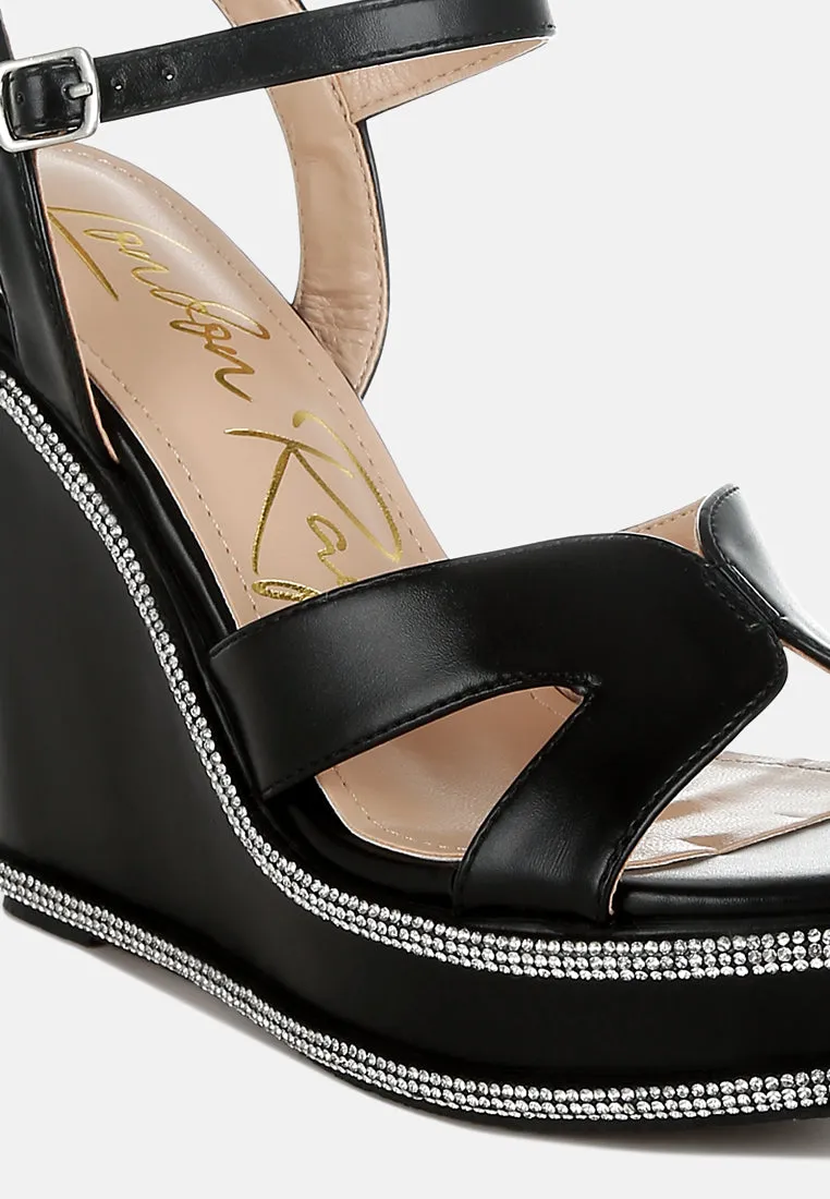 Rhinestones Embellished Wedge Sandals By MODE
