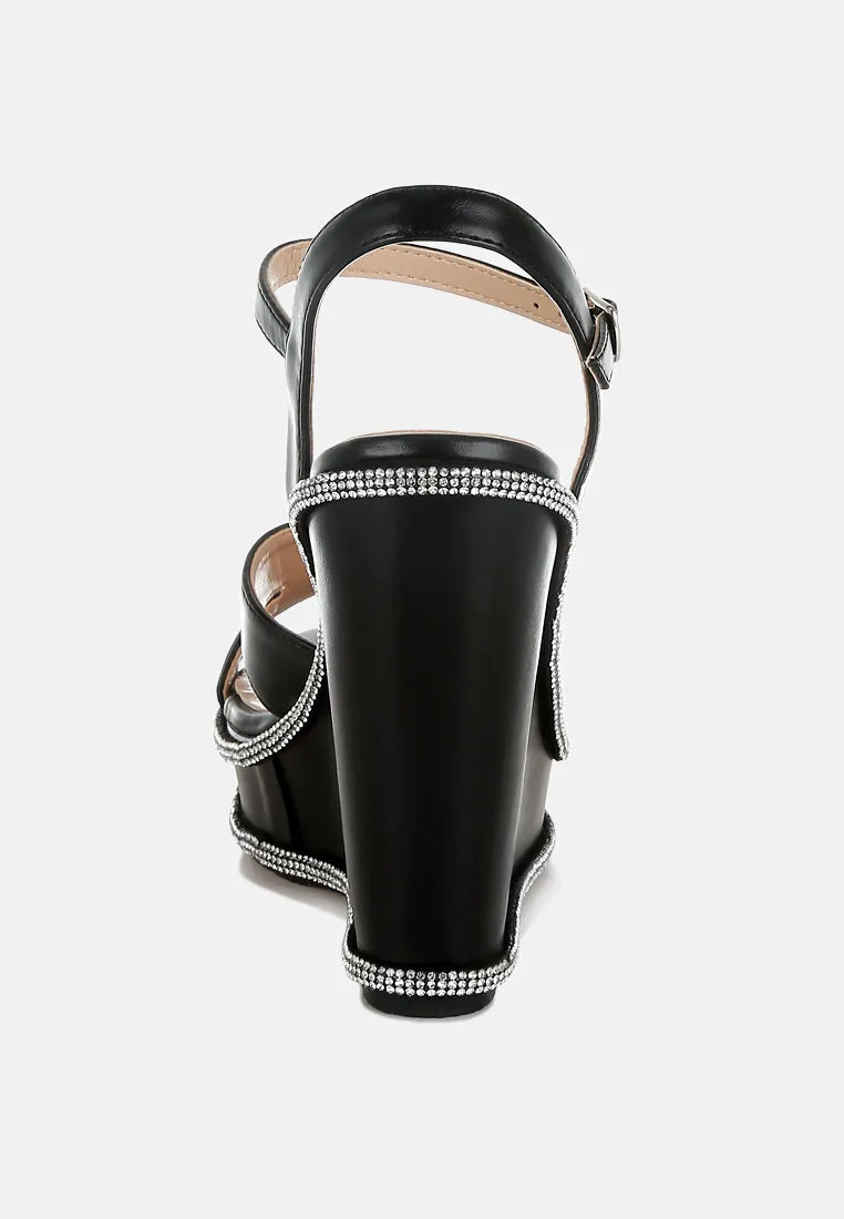 Rhinestones Embellished Wedge Sandals By MODE