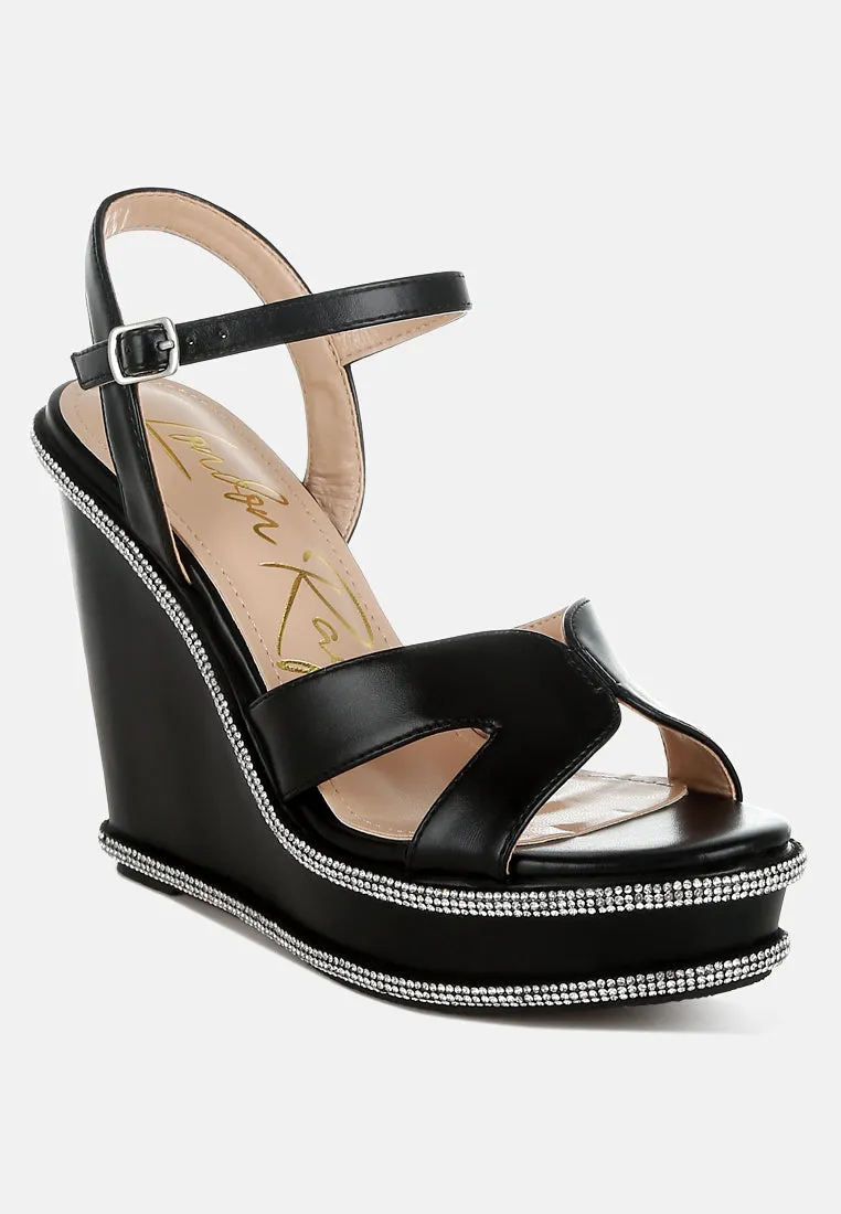 Rhinestones Embellished Wedge Sandals By MODE