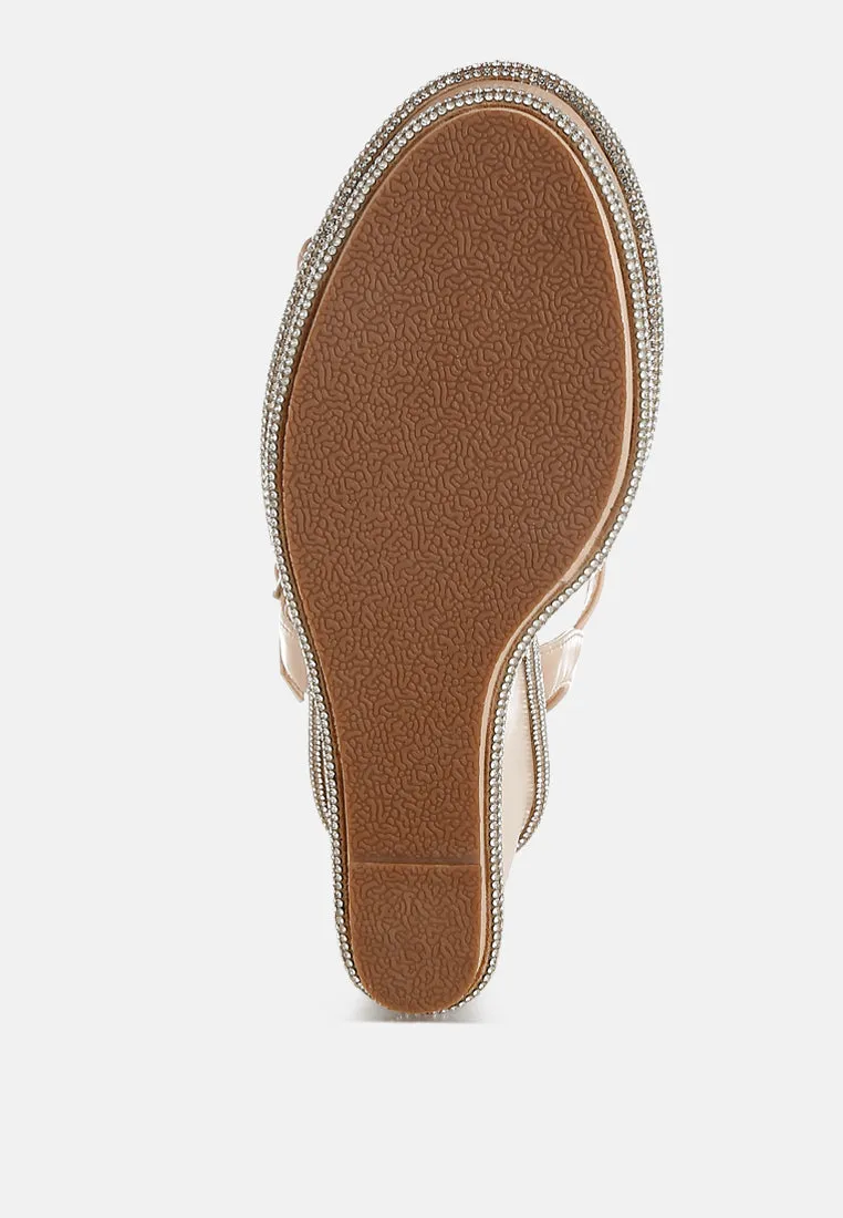 Rhinestones Embellished Wedge Sandals By MODE