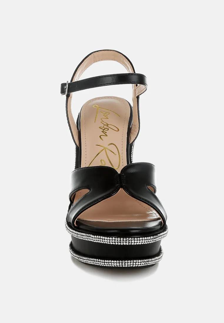 Rhinestones Embellished Wedge Sandals By MODE