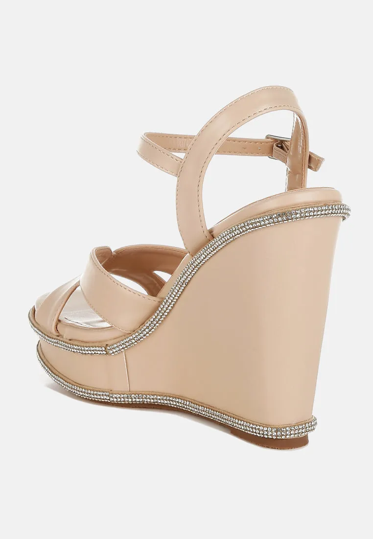Rhinestones Embellished Wedge Sandals By MODE