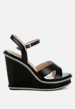 Rhinestones Embellished Wedge Sandals By MODE
