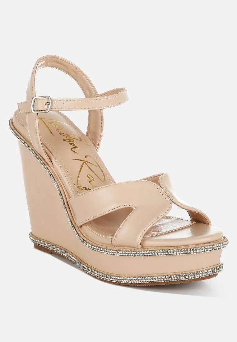 Rhinestones Embellished Wedge Sandals By MODE
