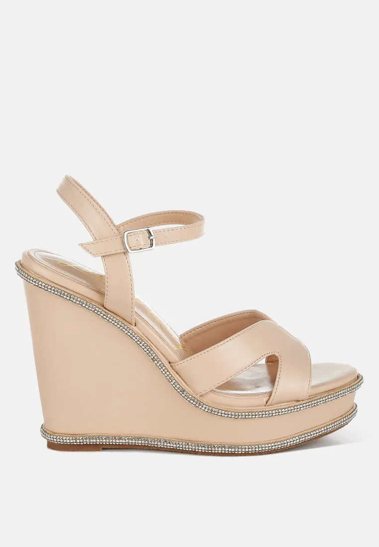Rhinestones Embellished Wedge Sandals By MODE
