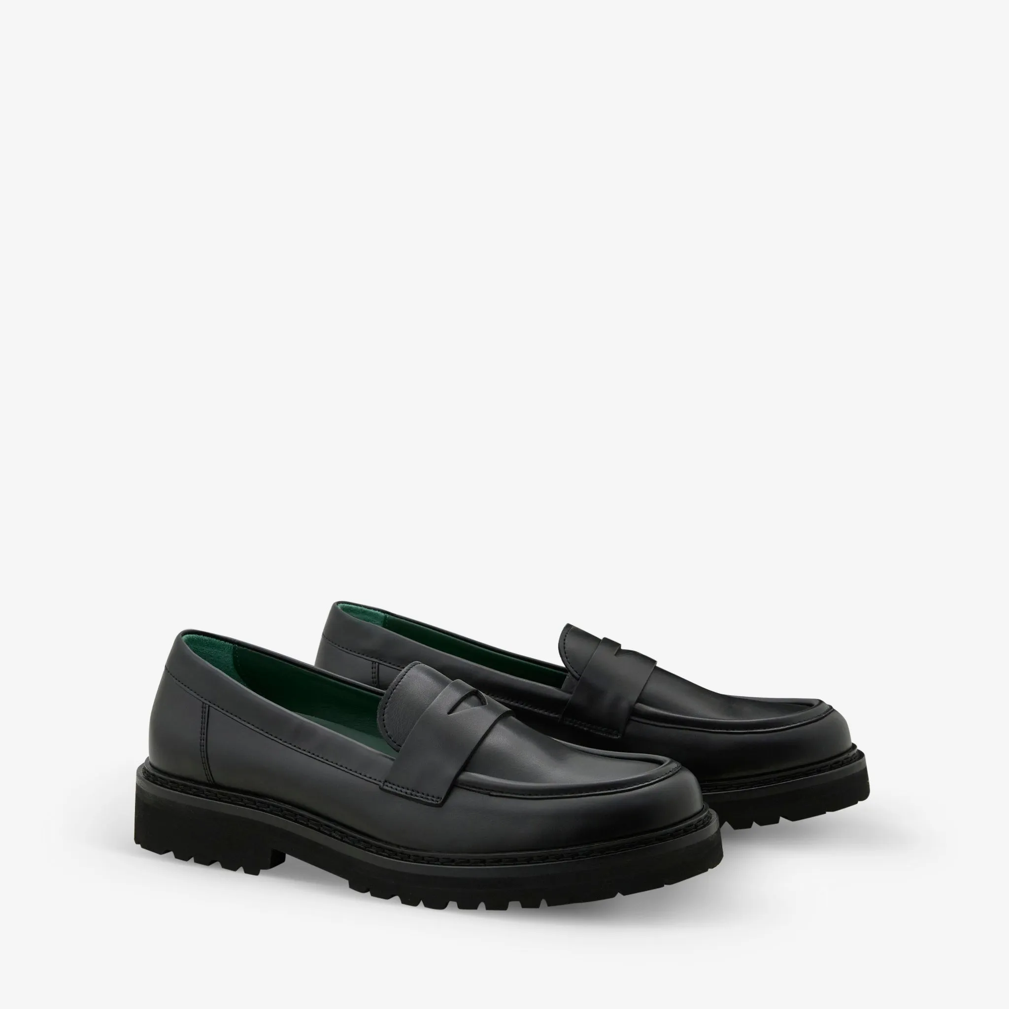 Richee Penny Loafer Black Nappa Leather