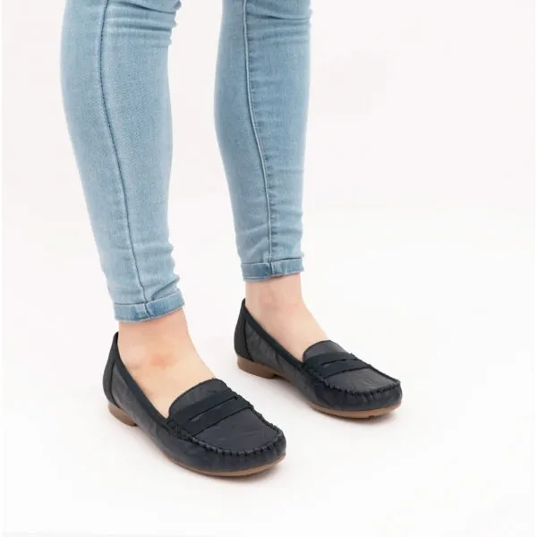 Rieker 40054-15 Womens Loafers Navy