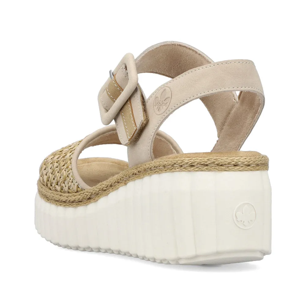 Rieker Wedge Wedge Sandal Ginger Sand
