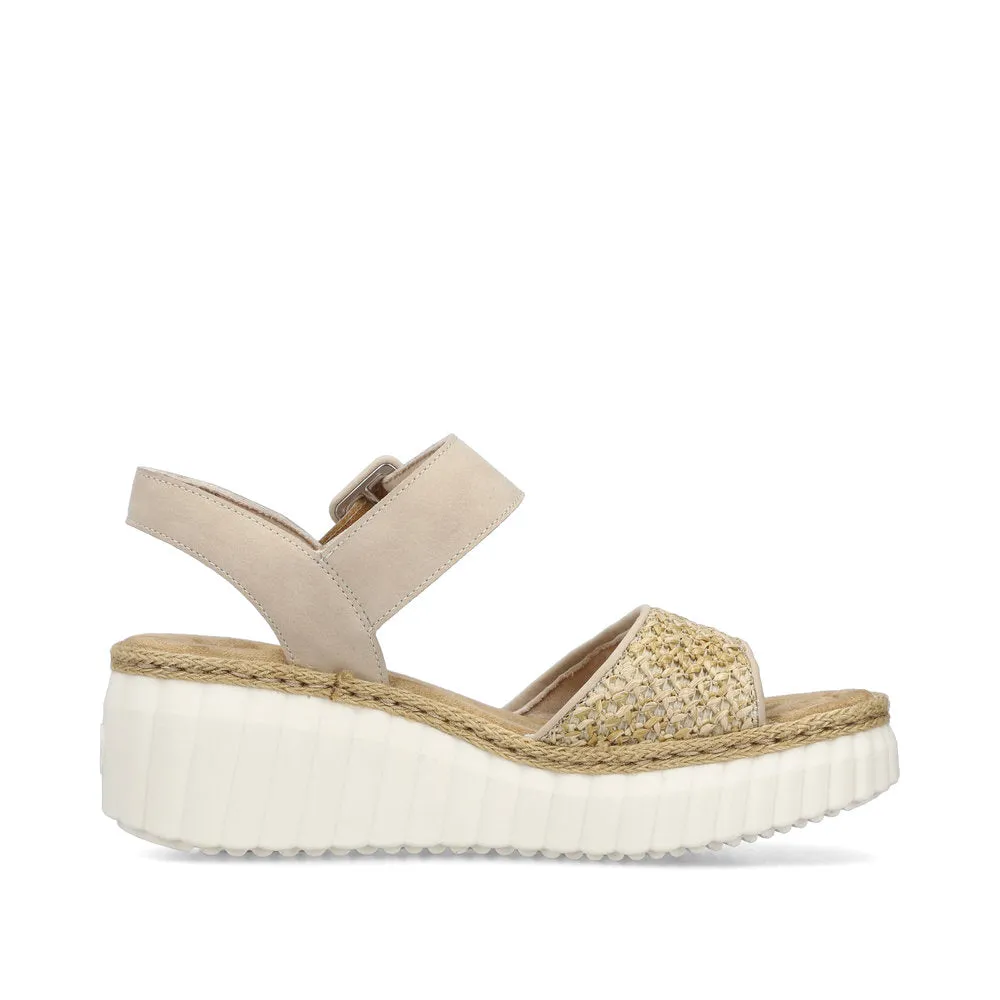 Rieker Wedge Wedge Sandal Ginger Sand