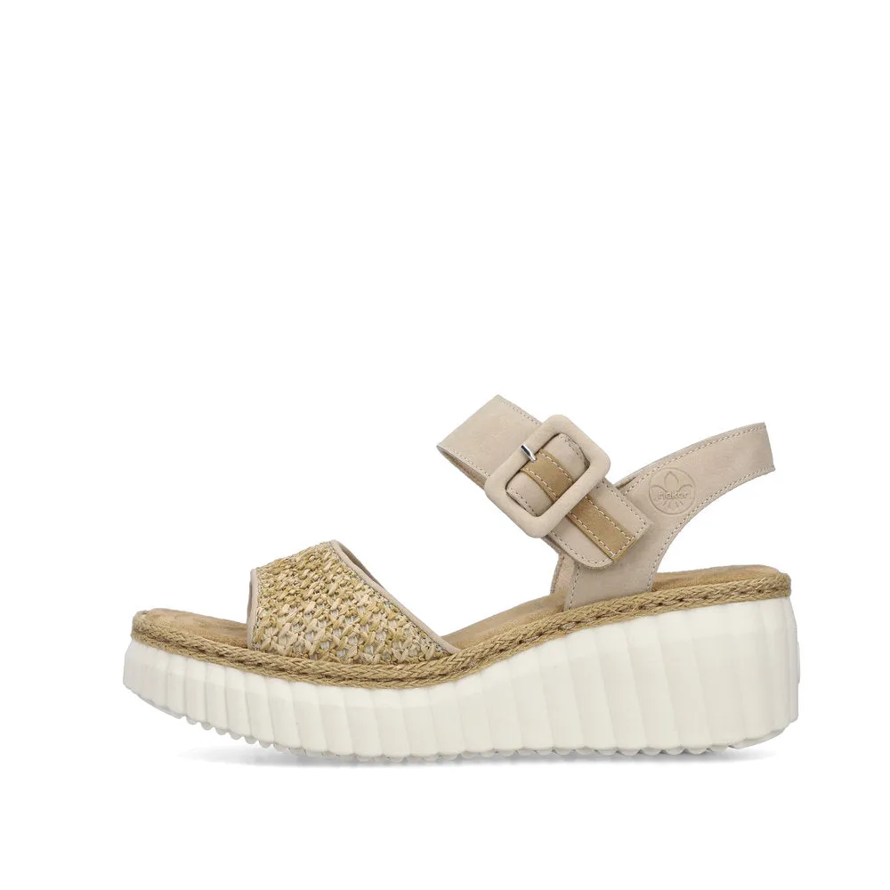 Rieker Wedge Wedge Sandal Ginger Sand