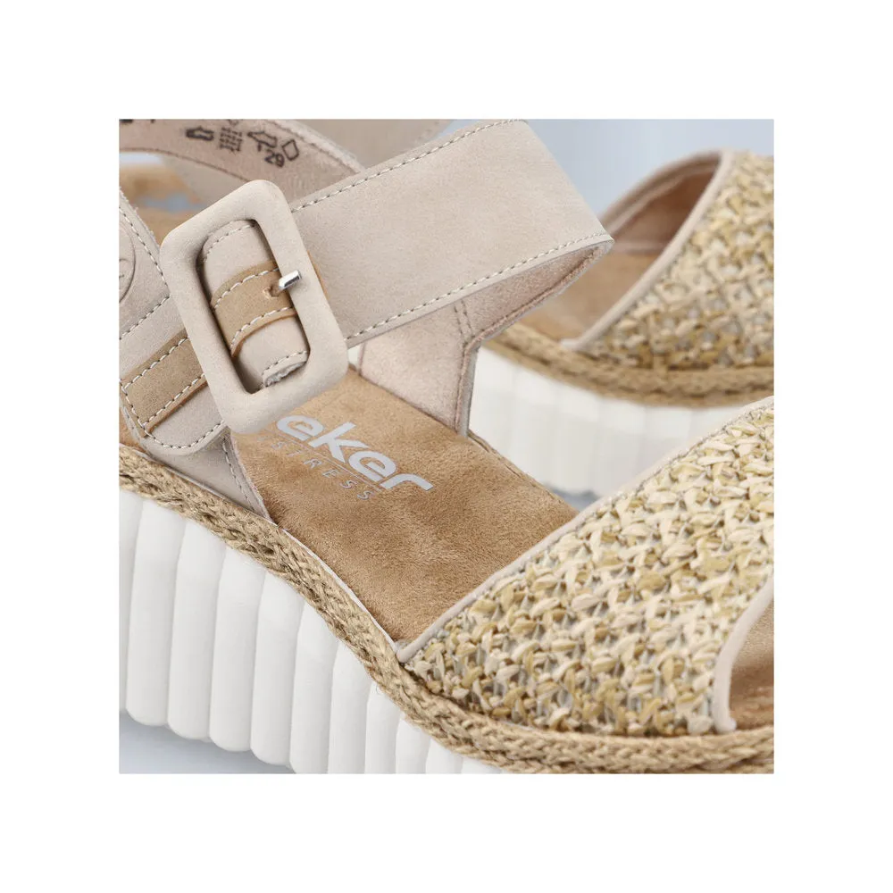 Rieker Wedge Wedge Sandal Ginger Sand