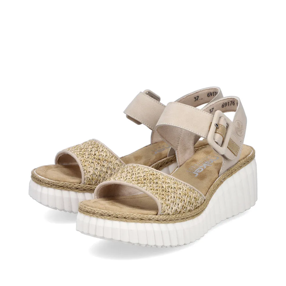 Rieker Wedge Wedge Sandal Ginger Sand