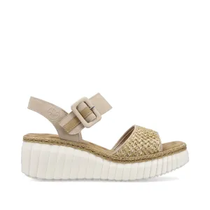 Rieker Wedge Wedge Sandal Ginger Sand