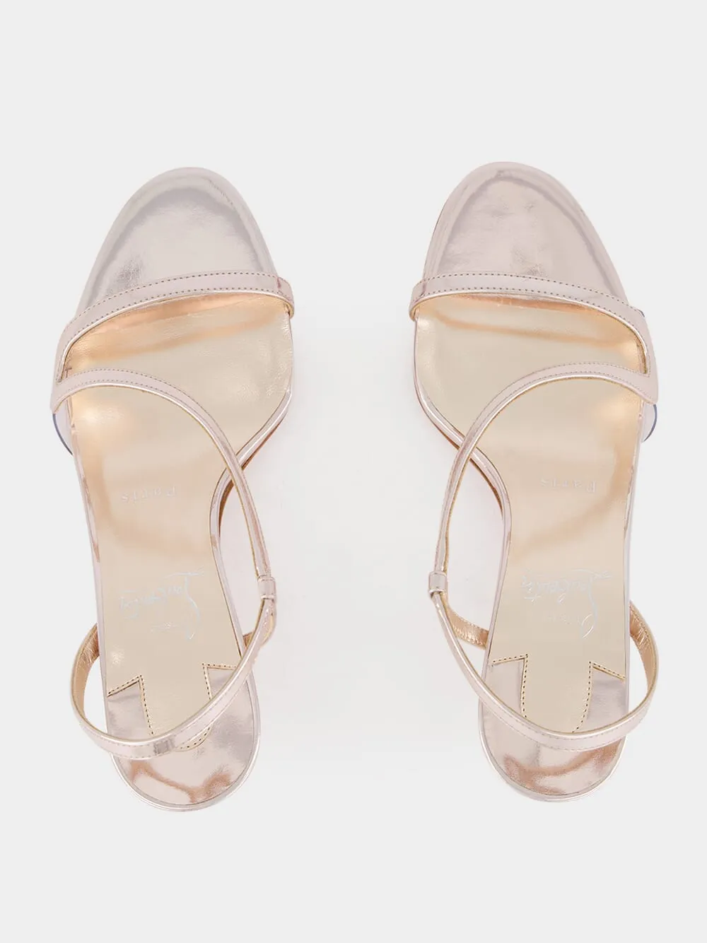Rosalie Vintage Rose Metallic Leather Sandals