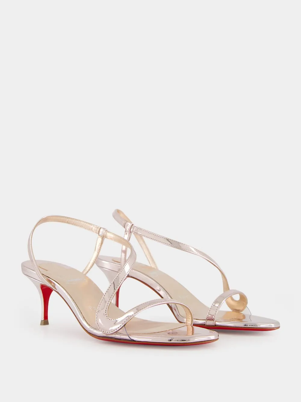 Rosalie Vintage Rose Metallic Leather Sandals
