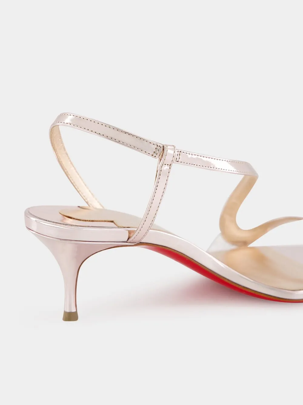 Rosalie Vintage Rose Metallic Leather Sandals