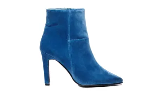 ROSE HIGH HEELS BOOTS VELVET BLUE
