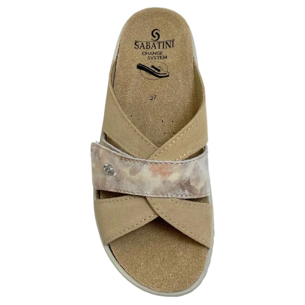 Sabatini Simona Beige Camoscio/Graffiti Sandal (Women's)