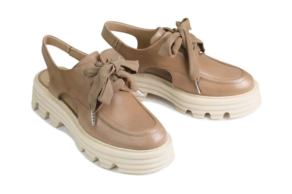 SAMIRO LEATHER SLING BACK LOAFERS