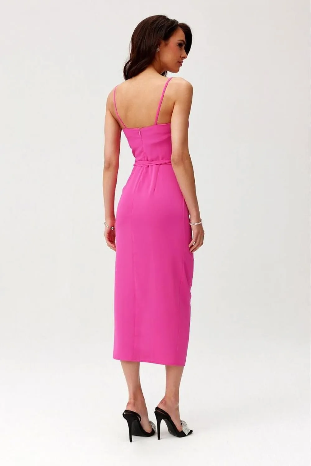 Sexy decorative rose slit cocktail dress