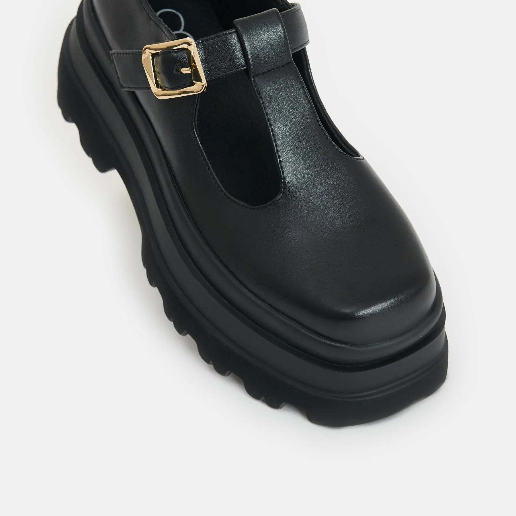 Silent Amity Trident Platform Mary Jane Shoes-Black-Size 10-Clearance
