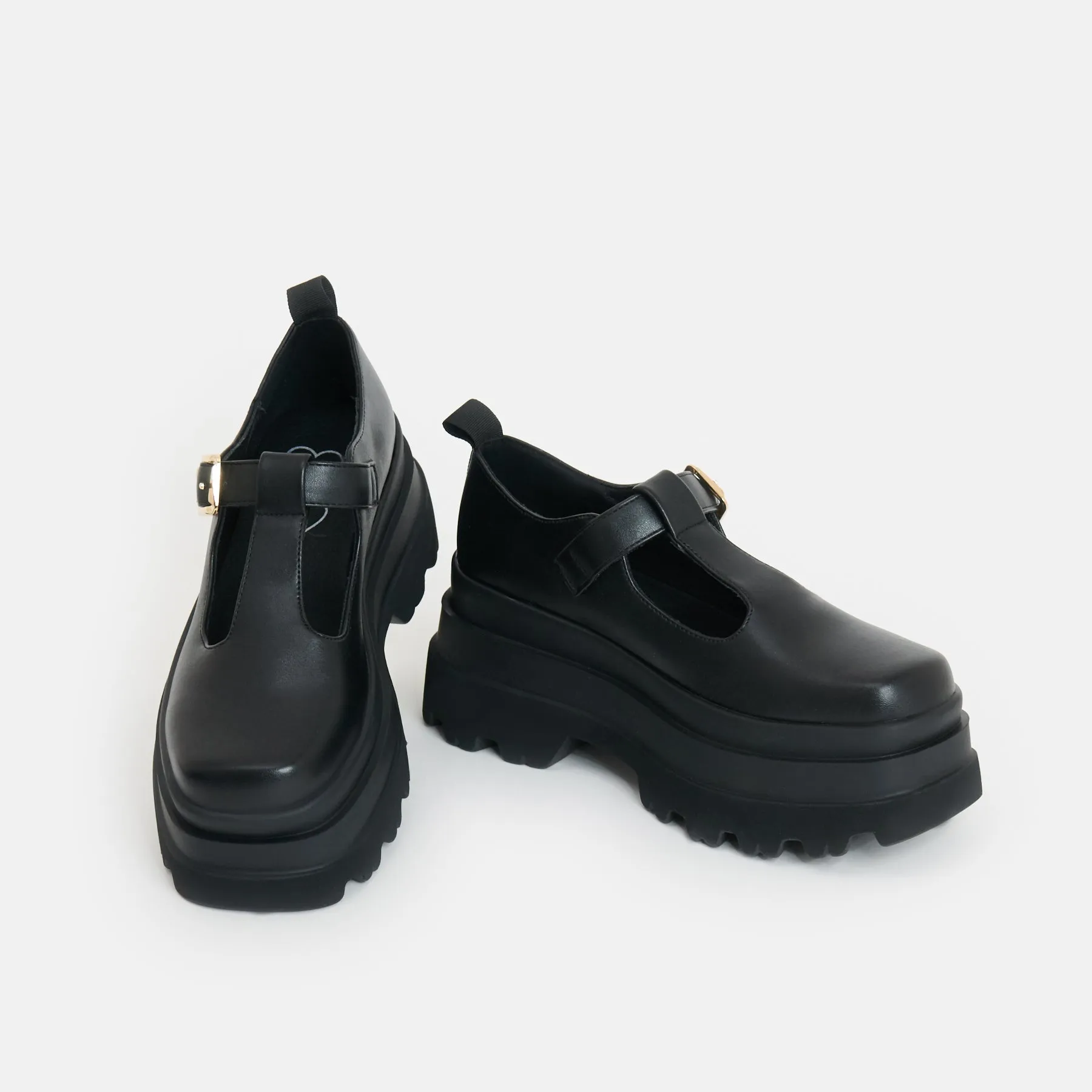 Silent Amity Trident Platform Mary Jane Shoes-Black-Size 10-Clearance