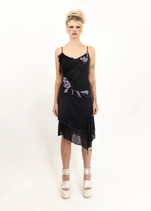 Silk beaded asymmetric faerie style dress