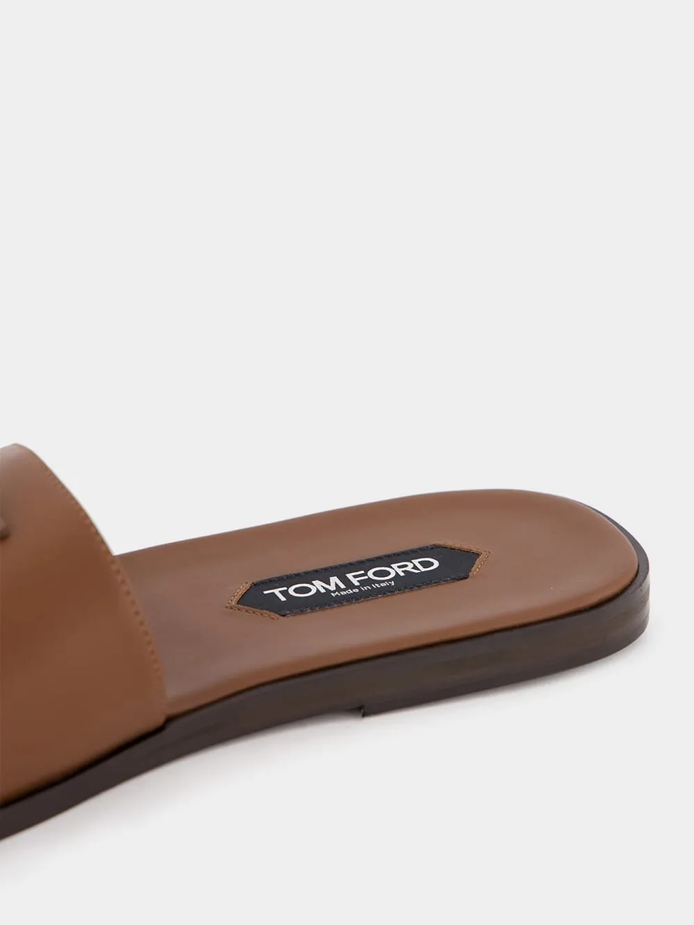 Smooth Leather Brighton Slides