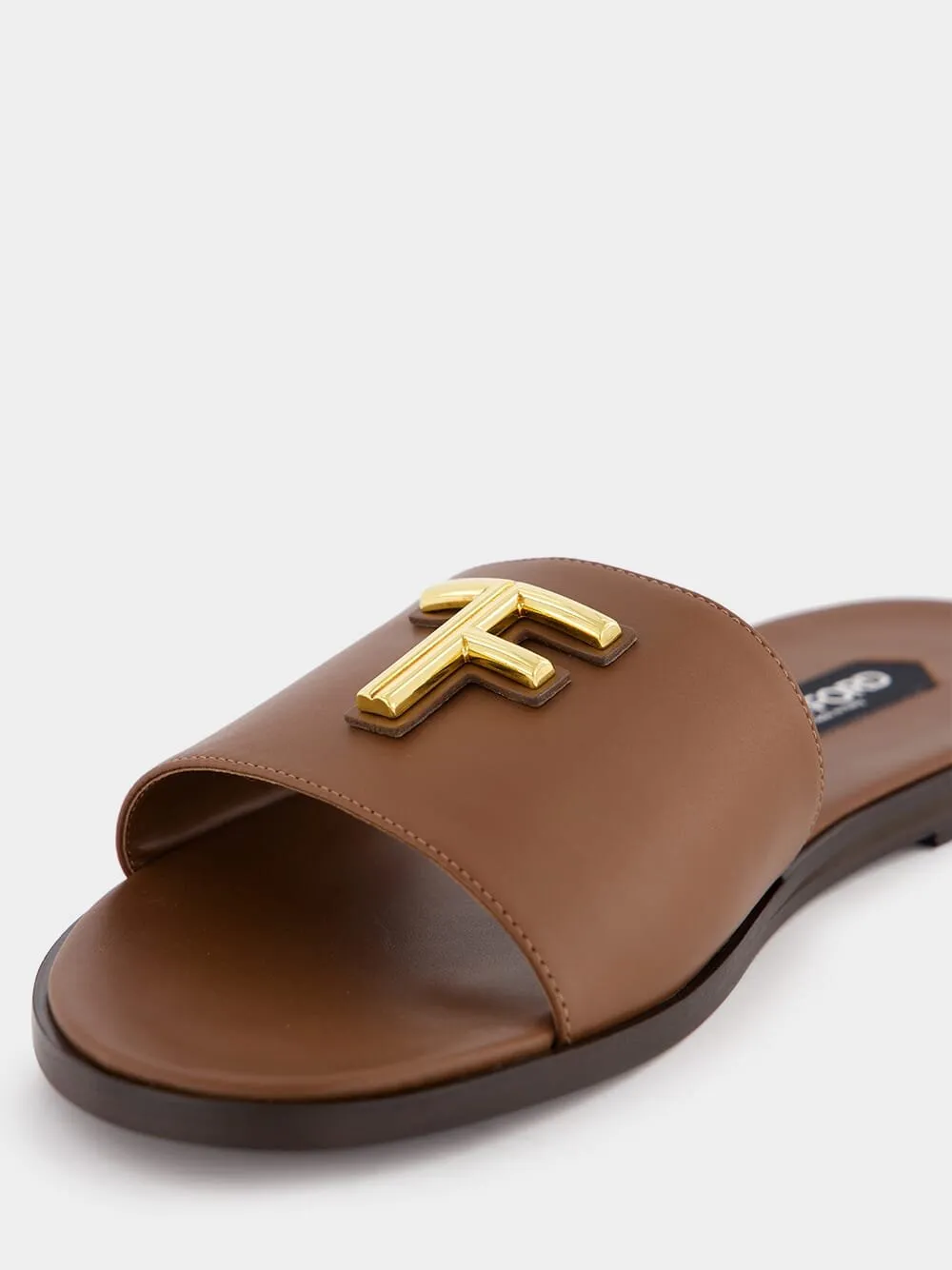 Smooth Leather Brighton Slides