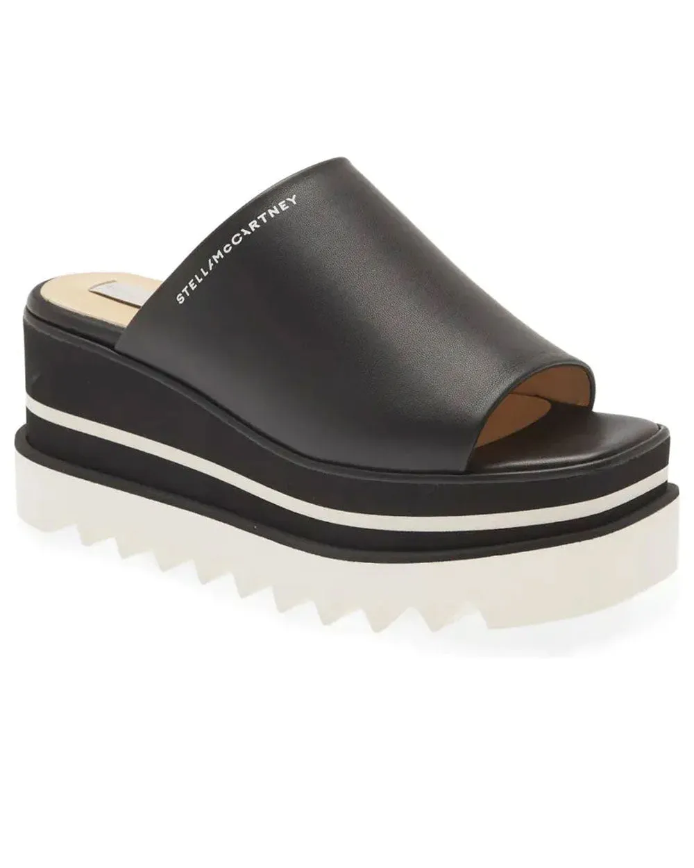 Sneak-Elyse Platform Slide Sandal in Black