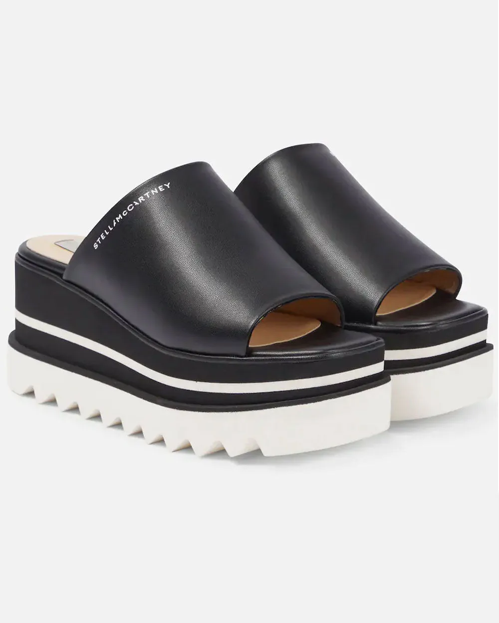 Sneak-Elyse Platform Slide Sandal in Black