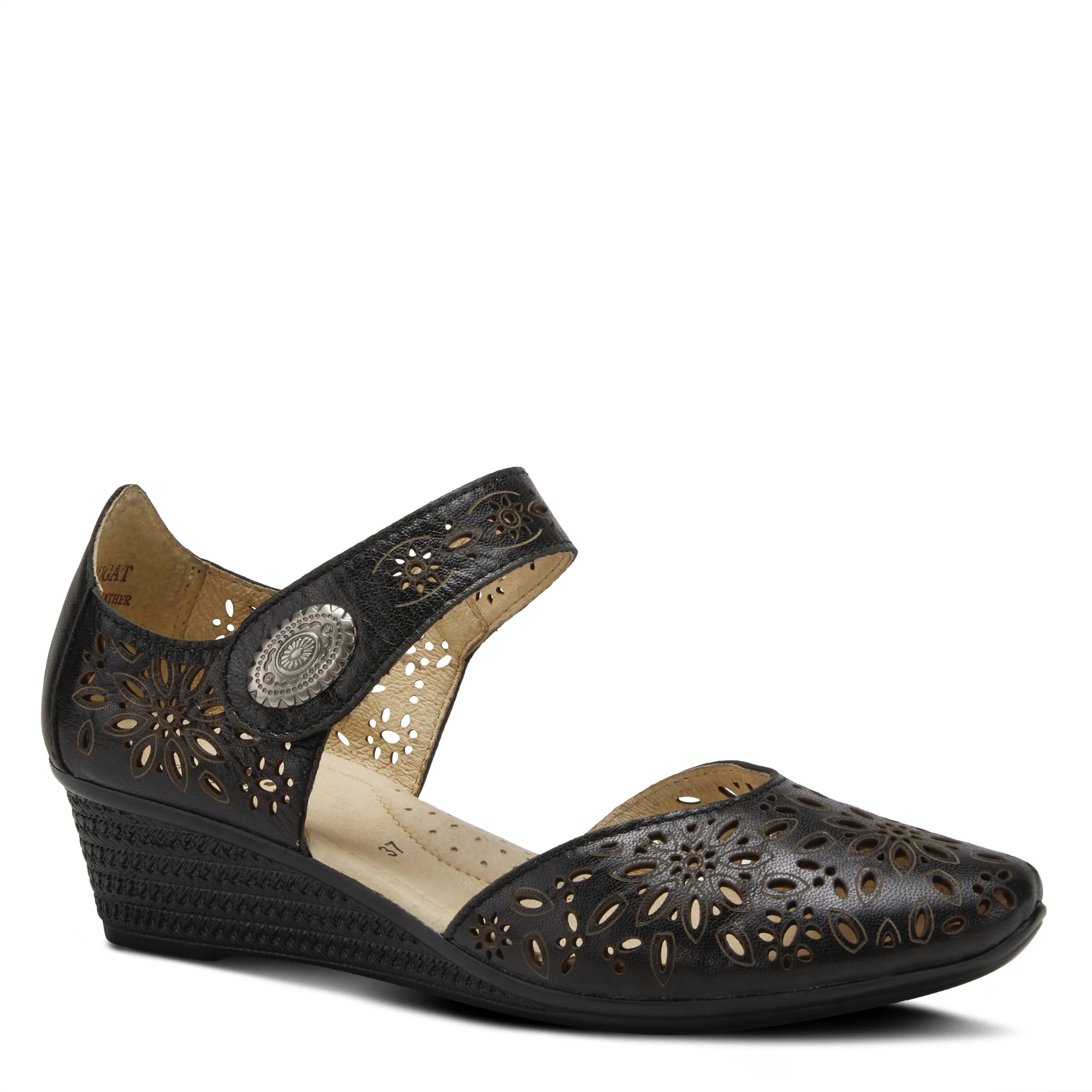 Spring Step Shoes Nougat Mary Jane Women's Leather Wedge Shoe