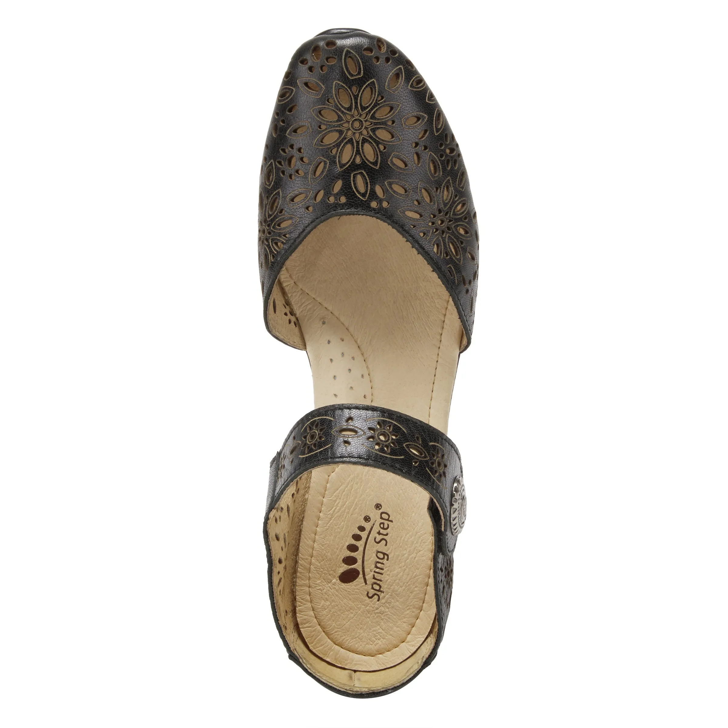 Spring Step Shoes Nougat Mary Jane Women's Leather Wedge Shoe
