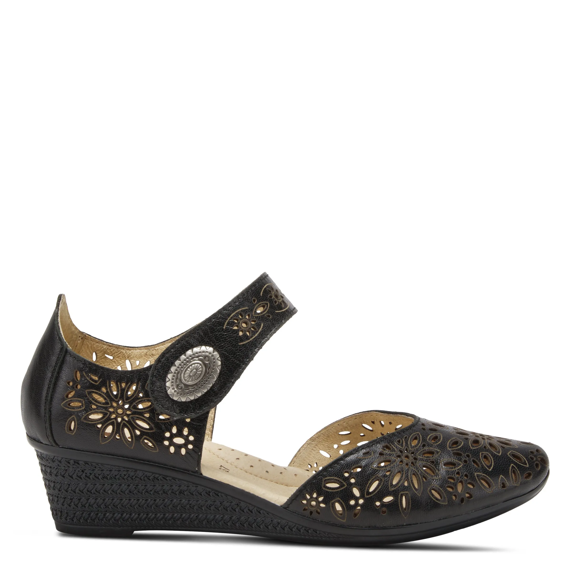 Spring Step Shoes Nougat Mary Jane Women's Leather Wedge Shoe