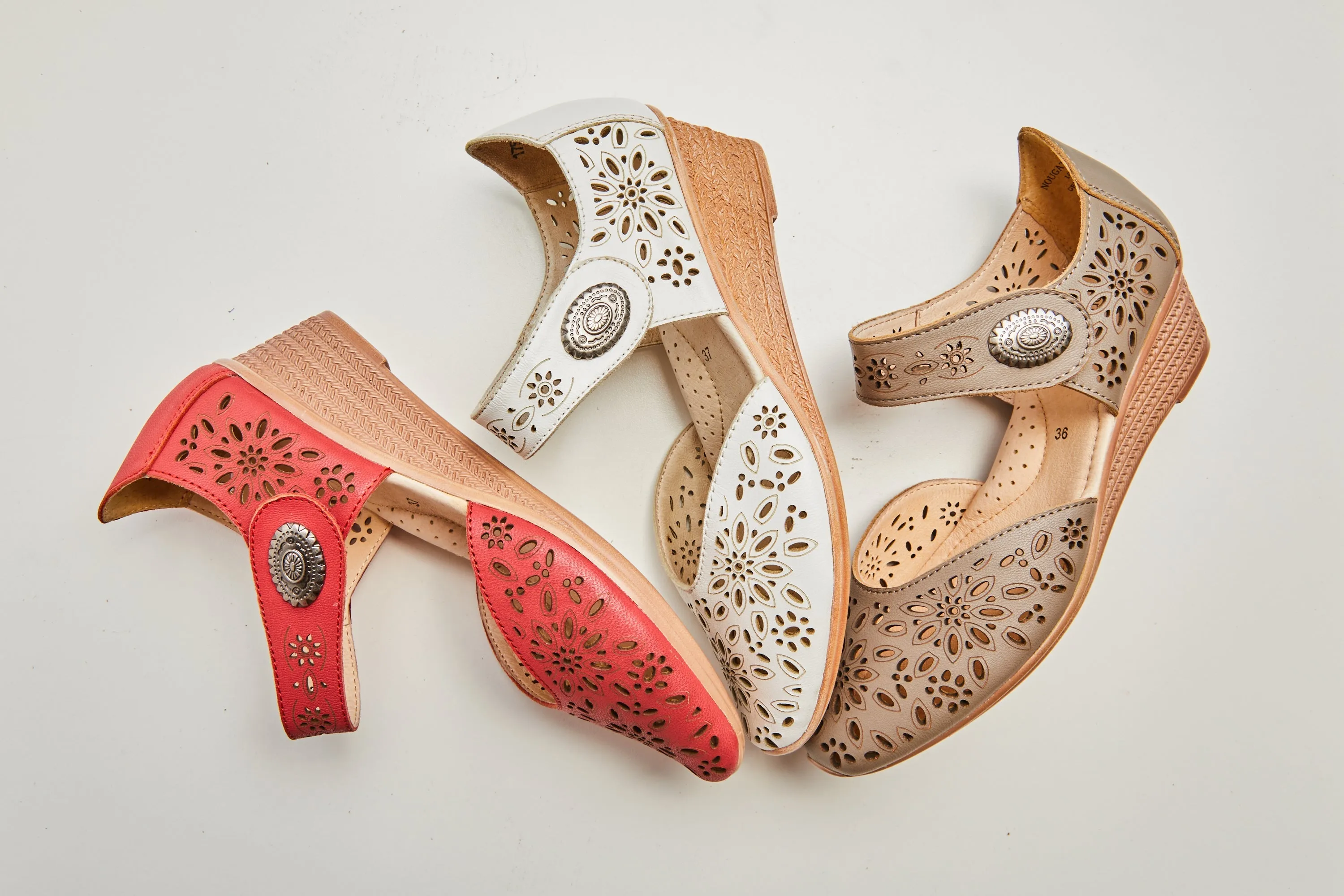 Spring Step Shoes Nougat Mary Jane Women's Leather Wedge Shoe