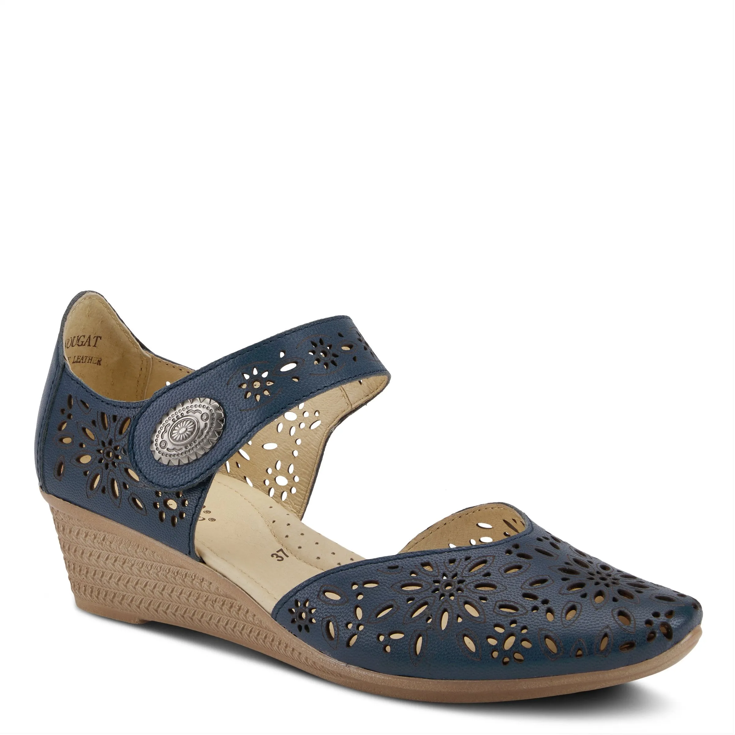 Spring Step Shoes Nougat Mary Jane Women's Leather Wedge Shoe