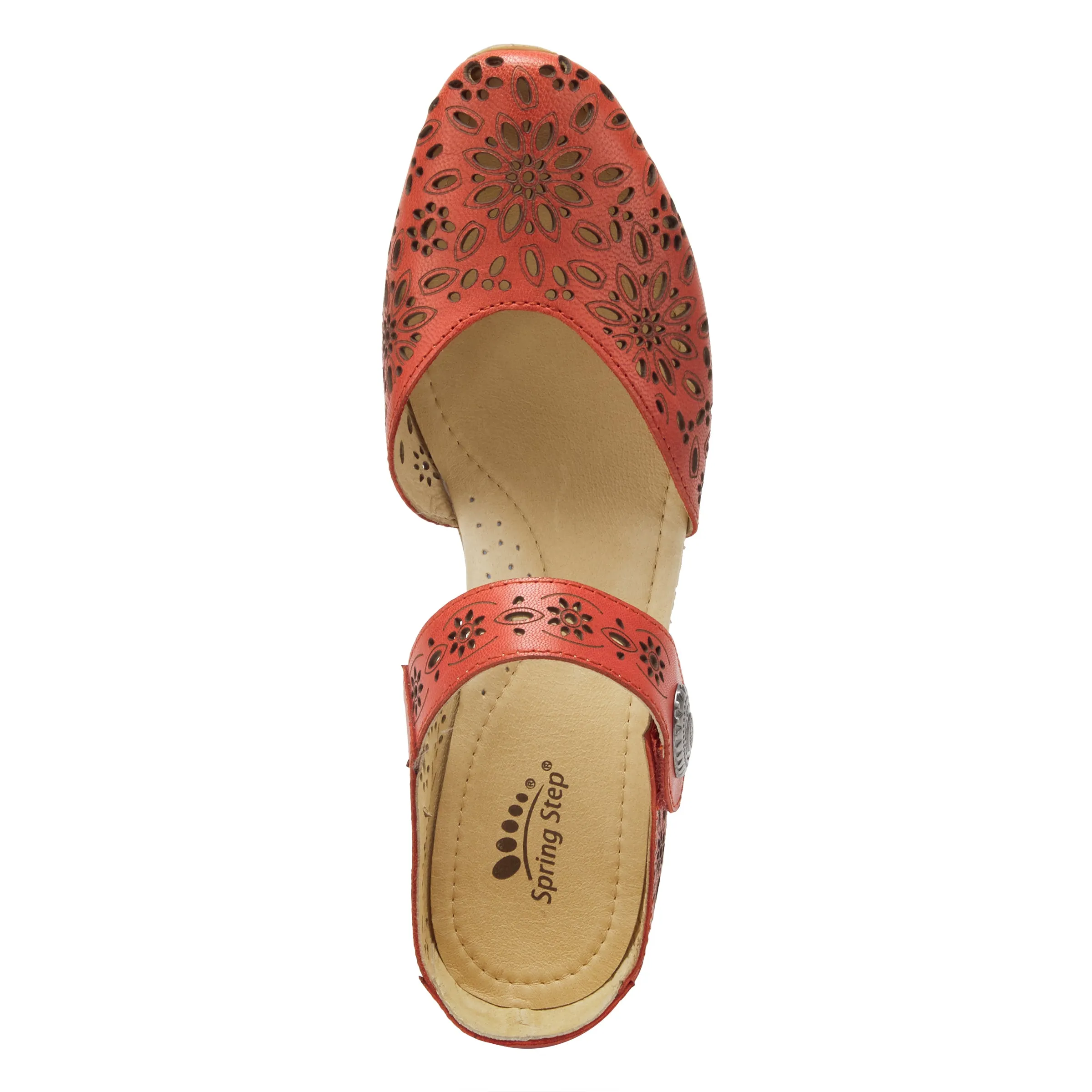 Spring Step Shoes Nougat Mary Jane Women's Leather Wedge Shoe