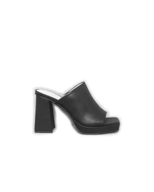 Square Toe Slide Platform Heels