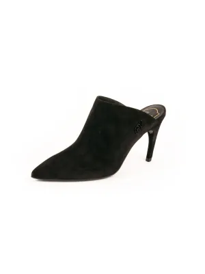Suede Choc Real Mules - Black