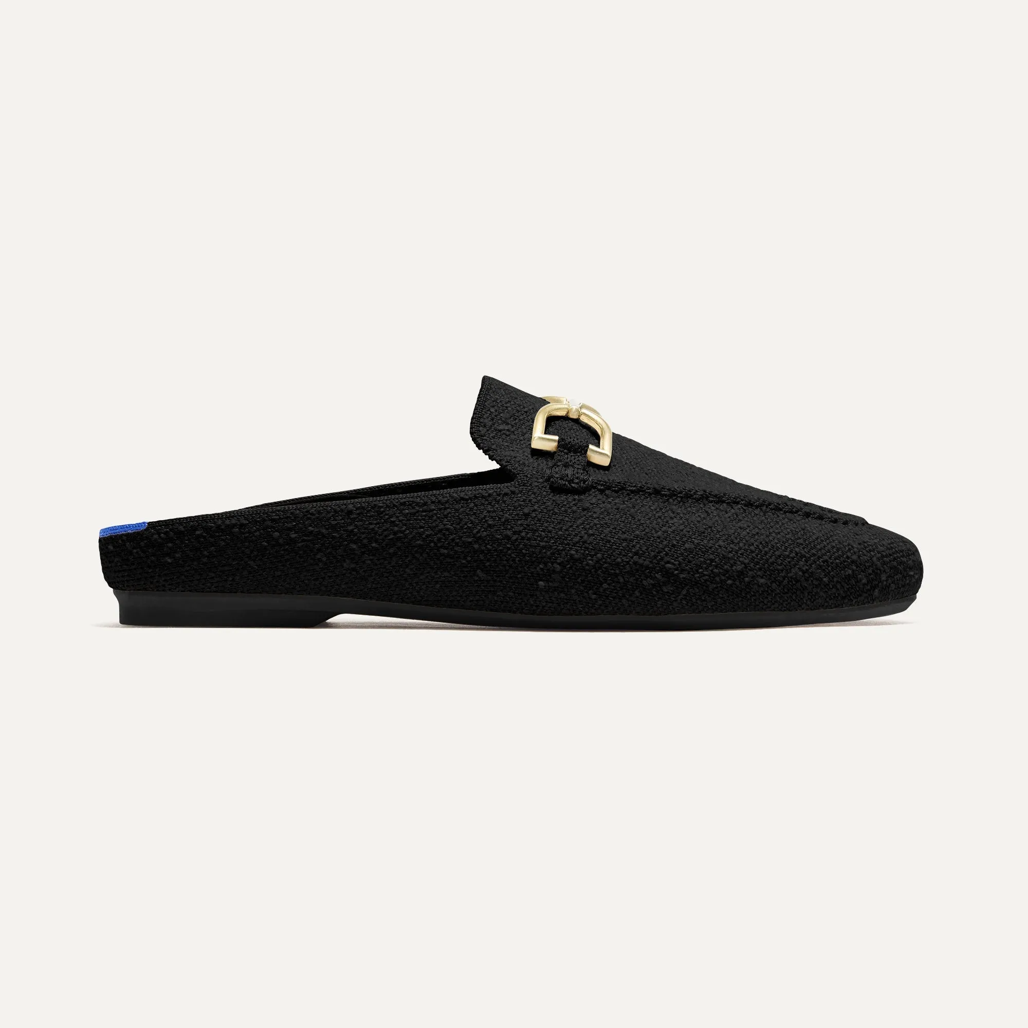 The Double Bit Loafer Mule - Black Bouclé